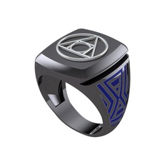 925 ayar gümüş yüzük (Lacivert mineli)