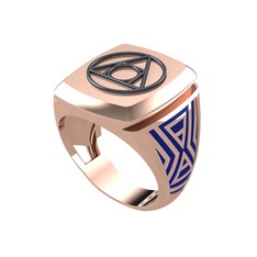 Runa Felsefe Taşı Yüzük - 925 ayar siyah rodyum kaplama gümüş yüzük (Lacivert mineli) #1tb8izl