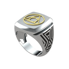 14 ayar altın yüzük (Siyah mineli)