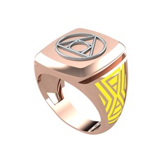 18 ayar beyaz altın yüzük (Sarı mineli)