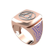 14 ayar beyaz altın yüzük (Menekşe mineli)