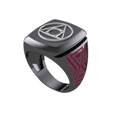 925 ayar gümüş yüzük (Bordo kırmızı mineli)