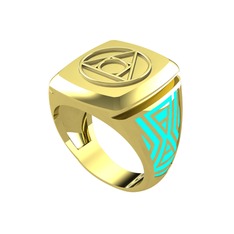 8 ayar altın yüzük (Turkuaz mineli)