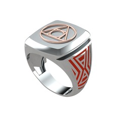 8 ayar rose altın yüzük (Kırmızı mineli)