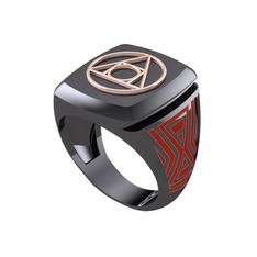 Runa Felsefe Taşı Yüzük - 18 ayar rose altın yüzük (Kırmızı mineli) #sv3fxs