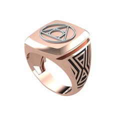 Runa Felsefe Taşı Yüzük - 925 ayar gümüş yüzük (Siyah mineli) #tak8t4