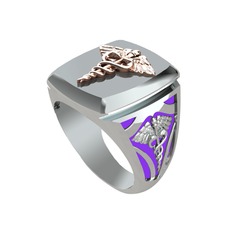 18 ayar rose altın yüzük (Menekşe mineli)