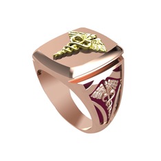 925 ayar altın kaplama gümüş yüzük (Bordo kırmızı mineli)