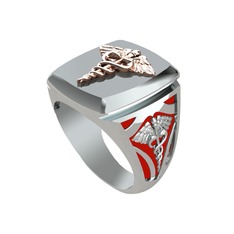 18 ayar rose altın yüzük (Kırmızı mineli)