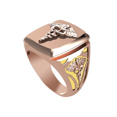 925 ayar rose altın kaplama gümüş yüzük (Sarı mineli)