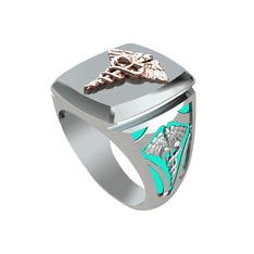 8 ayar rose altın yüzük (Turkuaz mineli)