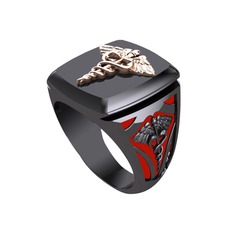 8 ayar rose altın yüzük (Kırmızı mineli)