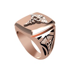 8 ayar rose altın yüzük (Siyah mineli)