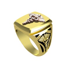 8 ayar rose altın yüzük (Siyah mineli)