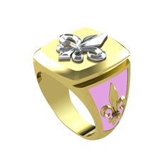 Runa Fleur De Lis Yüzük - 925 ayar gümüş yüzük (Pembe mineli) #12a8zuw