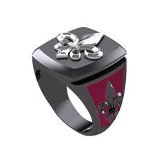925 ayar gümüş yüzük (Bordo kırmızı mineli)