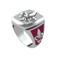 925 ayar gümüş yüzük (Bordo kırmızı mineli)