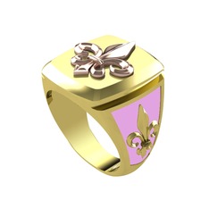 14 ayar rose altın yüzük (Pembe mineli)