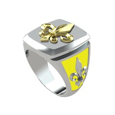 Runa Fleur De Lis Yüzük - 18 ayar altın yüzük (Sarı mineli) #19kpmw3