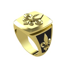 14 ayar altın yüzük (Siyah mineli)