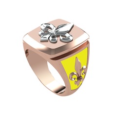 Runa Fleur De Lis Yüzük - 18 ayar beyaz altın yüzük (Sarı mineli) #1artk8h