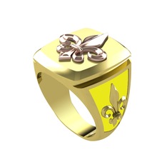 Runa Fleur De Lis Yüzük - 925 ayar rose altın kaplama gümüş yüzük (Sarı mineli) #1jhz8ta