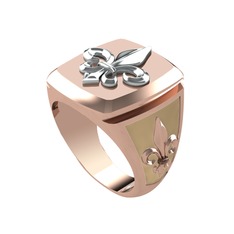 8 ayar beyaz altın yüzük (Ekru mineli)