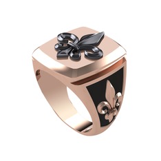 925 ayar siyah rodyum kaplama gümüş yüzük (Siyah mineli)