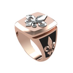 18 ayar beyaz altın yüzük (Siyah mineli)