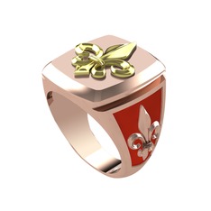 18 ayar altın yüzük (Kırmızı mineli)