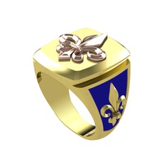 14 ayar rose altın yüzük (Lacivert mineli)