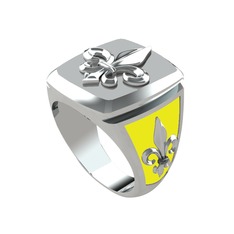 Runa Fleur De Lis Yüzük - 925 ayar gümüş yüzük (Sarı mineli) #3ojmp7