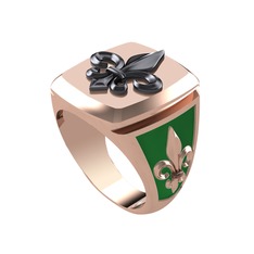 925 ayar siyah rodyum kaplama gümüş yüzük (Yeşil mineli)