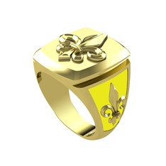 Runa Fleur De Lis Yüzük - 8 ayar altın yüzük (Sarı mineli) #8dlr3m