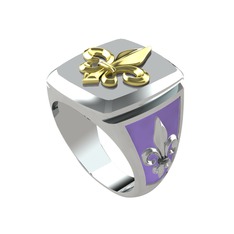 Runa Fleur De Lis Yüzük - 925 ayar altın kaplama gümüş yüzük (Menekşe mineli) #abjhx4