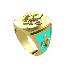 18 ayar altın yüzük (Turkuaz mineli)
