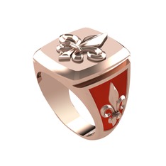 8 ayar rose altın yüzük (Kırmızı mineli)