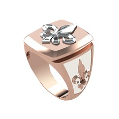 Runa Fleur De Lis Yüzük - 18 ayar beyaz altın yüzük (Beyaz mineli) #krus7s