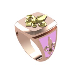 Runa Fleur De Lis Yüzük - 18 ayar altın yüzük (Pembe mineli) #mcwbyn