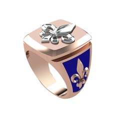 Runa Fleur De Lis Yüzük - 8 ayar beyaz altın yüzük (Lacivert mineli) #o5xje2