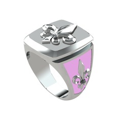 Runa Fleur De Lis Yüzük - 925 ayar gümüş yüzük (Pembe mineli) #t6n7o6