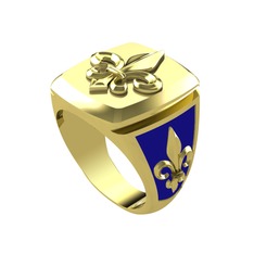 Runa Fleur De Lis Yüzük - 925 ayar altın kaplama gümüş yüzük (Lacivert mineli) #wjic8i
