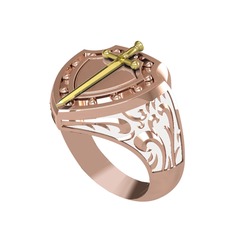 925 ayar altın kaplama gümüş yüzük (Beyaz mineli)