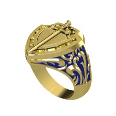 14 ayar altın yüzük (Lacivert mineli)