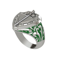 925 ayar gümüş yüzük (Yeşil mineli)