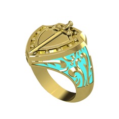 14 ayar altın yüzük (Turkuaz mineli)