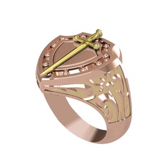 Runa Şövalye Yüzük - 925 ayar altın kaplama gümüş yüzük (Ekru mineli) #7lu9gq