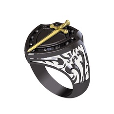 Runa Şövalye Yüzük - 18 ayar altın yüzük (Beyaz mineli) #8vzovq