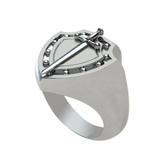 Şövalye Yüzük - 14 ayar beyaz altın yüzük #jnhul9