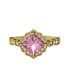 Minimal Gea Yüzük - Pembe kuvars 18 ayar altın yüzük #1fb0fpw